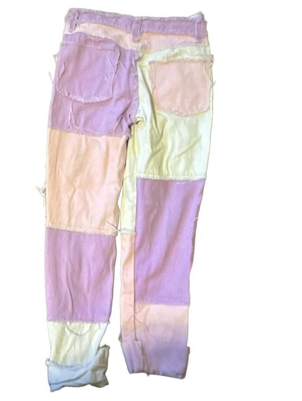 Jaded London Patchwork Boyfriend Jeans Size 25 Pink Purple - Picture 4 of 4